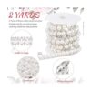 Cadena de diamantes de imitación de 2 yardas con perlas y