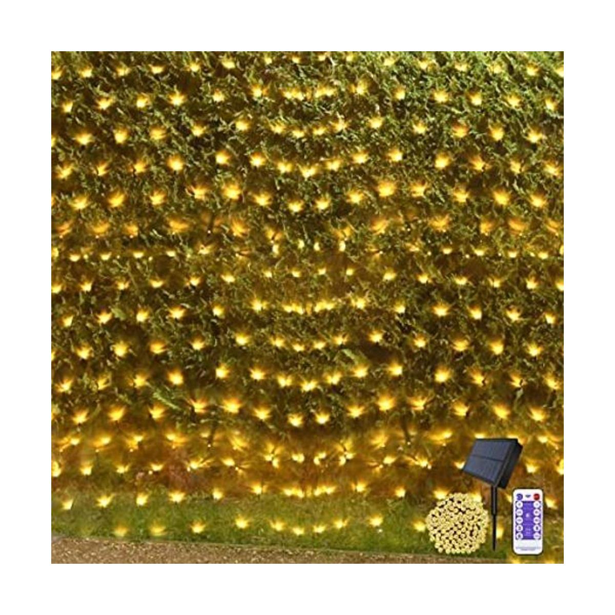Cadena de luces de red alimentadas por energía solar para