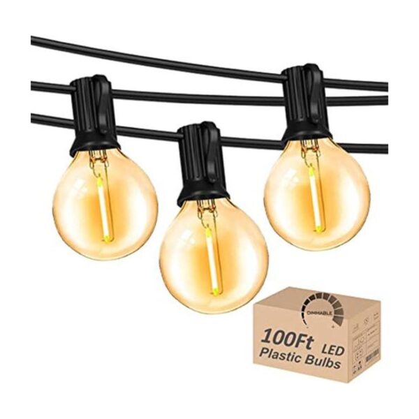 Cadena de luces para exteriores de 100 pies con 52_1