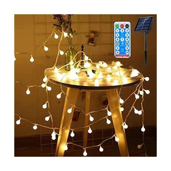 Cadena de luces solares de globo de 49 pies 100 LED 8_1