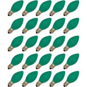Caja de 25 bombillas C7 combustión constante verde_1