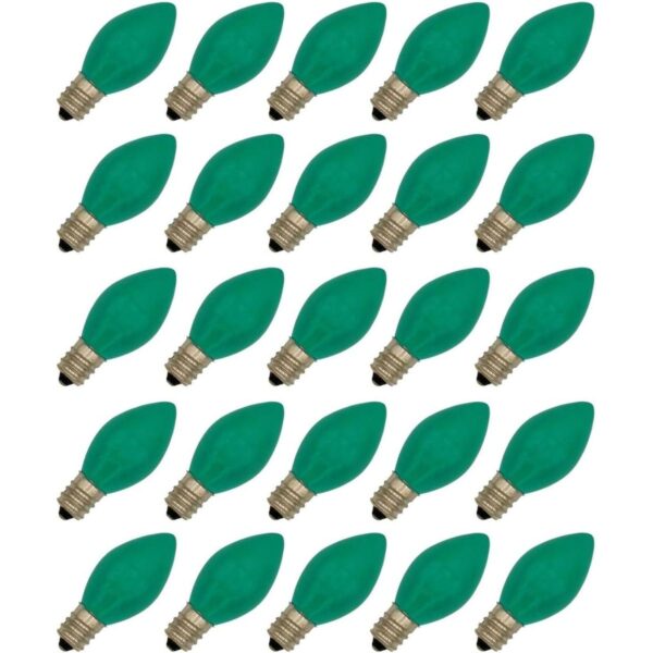 Caja de 25 bombillas C7 combustión constante verde_1