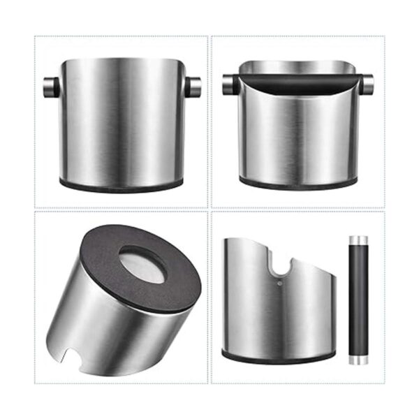 Caja de café SANTOW de acero inoxidable con barra_5