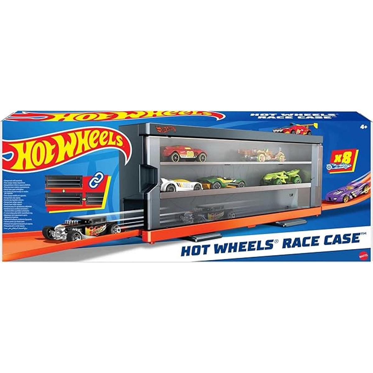 Caja de exhibición interactiva Hot Wheels con 8 autos Hot