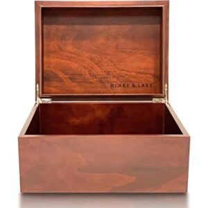 Caja de madera grande con tapa con bisagras caja de_1