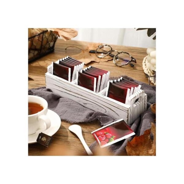 Caja de madera para bolsas de té bolsa de té blanqueada