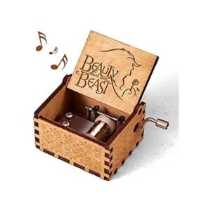 Caja de música de la Bella y la Bestia regalo de madera_1