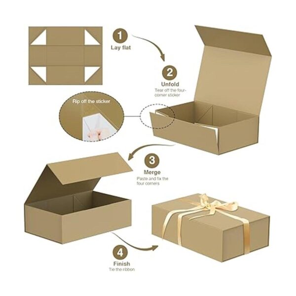 Caja de regalo grande de lujo de 13.8 x 9 x 4.3 pulgadas