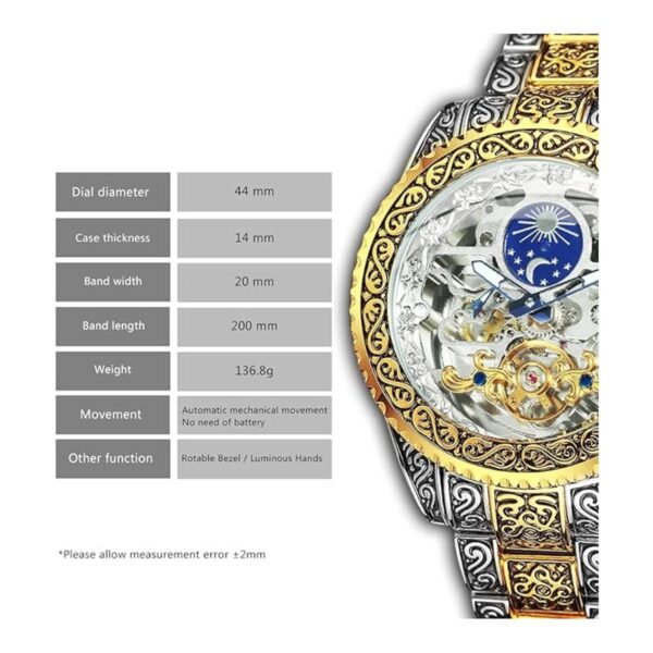 Caluxe Reloj de pulsera mecánico automático para hombre_6