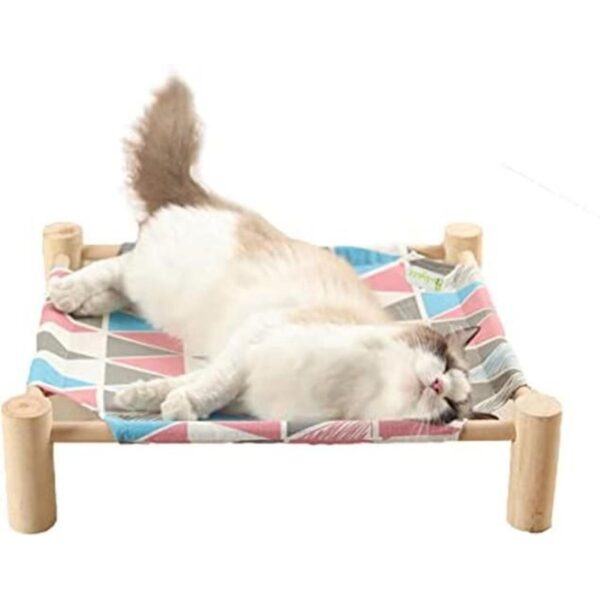 Cama hamaca para gatos y perros hamaca de madera elevada