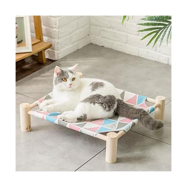Cama hamaca para gatos y perros hamaca de madera elevada