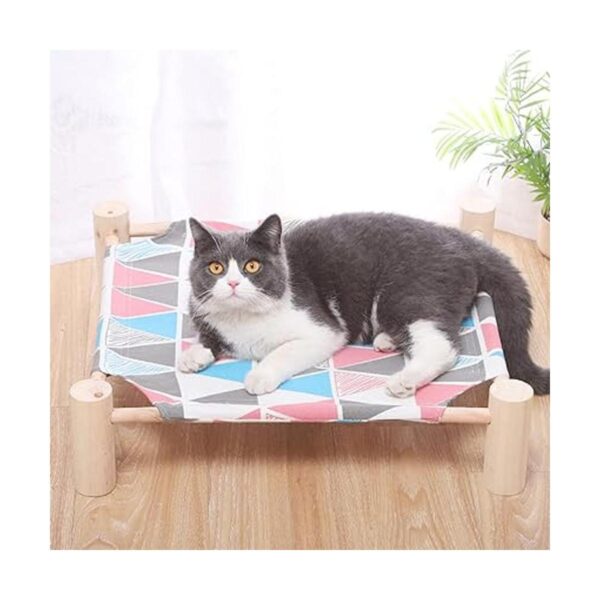 Cama hamaca para gatos y perros hamaca de madera elevada