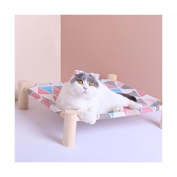 Cama hamaca para gatos y perros hamaca de madera elevada