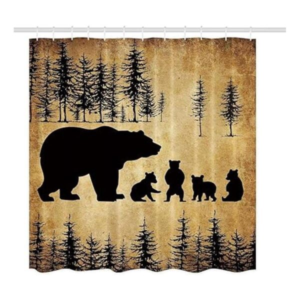 CamilleAndrew Juego de 4 cortinas de ducha de oso