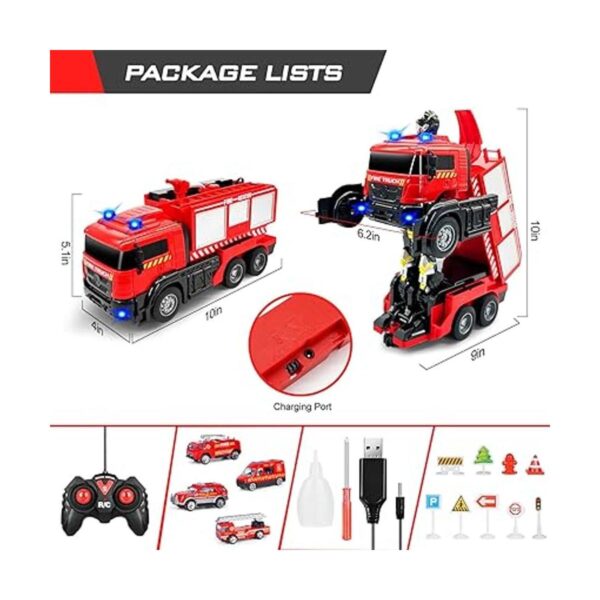Camión de bomberos a control remoto con sonidos LED_6
