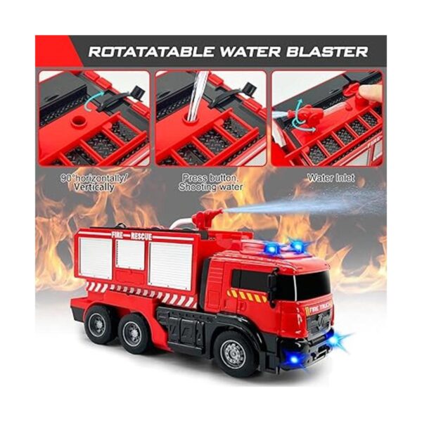 Camión de bomberos a control remoto con sonidos LED_3