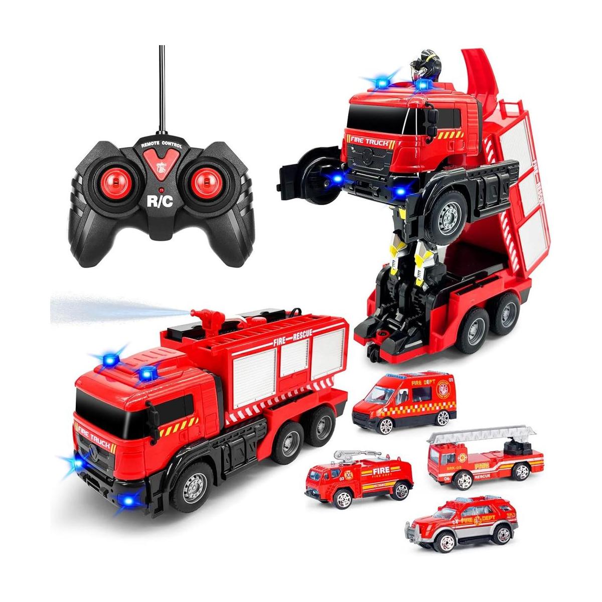 Camión de bomberos a control remoto con sonidos LED