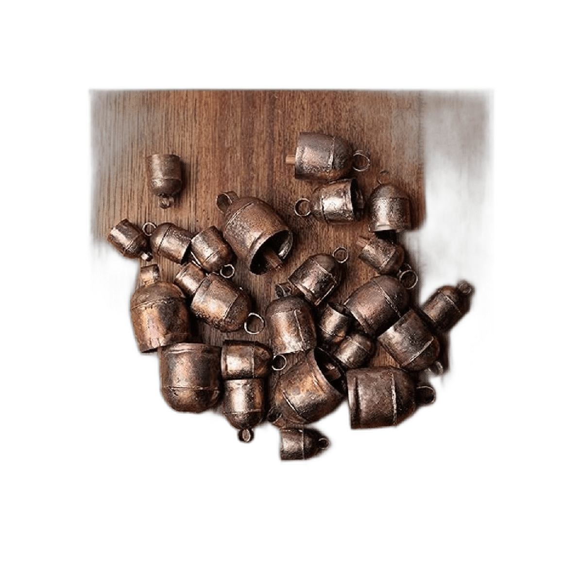 Campanas de estaño indias vintage hechas a mano con