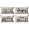 Camper Juego de 4 fundas de almohada de lino de madera_1
