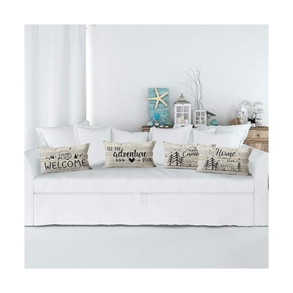 Camper Juego de 4 fundas de almohada de lino de madera_2
