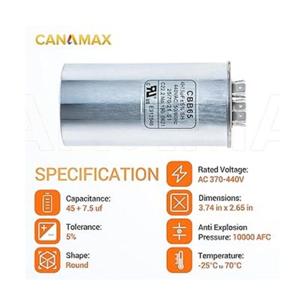 Canamax Condensador redondo de doble funcionamiento de_3