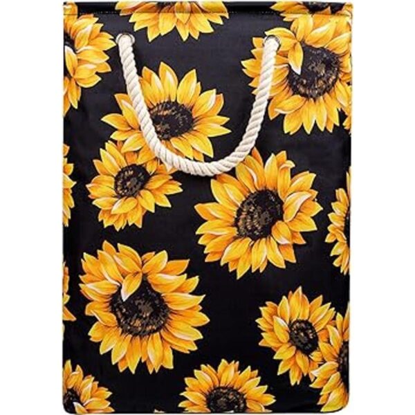 Canasta de lavandería con diseño de girasoles de sol