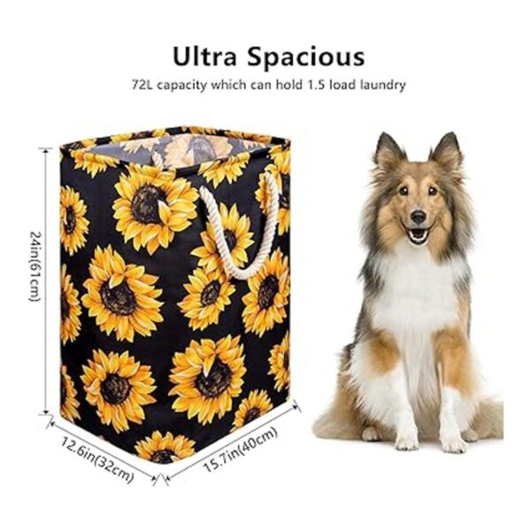 Canasta de lavandería con diseño de girasoles de sol