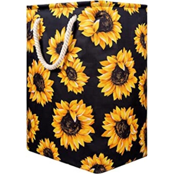Canasta de lavandería con diseño de girasoles de sol