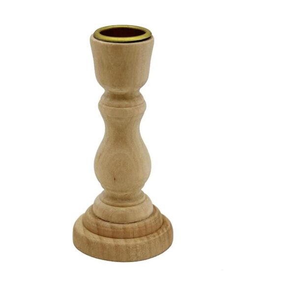 Candelabros de madera sin terminar de 4 pulgadas de alto_4