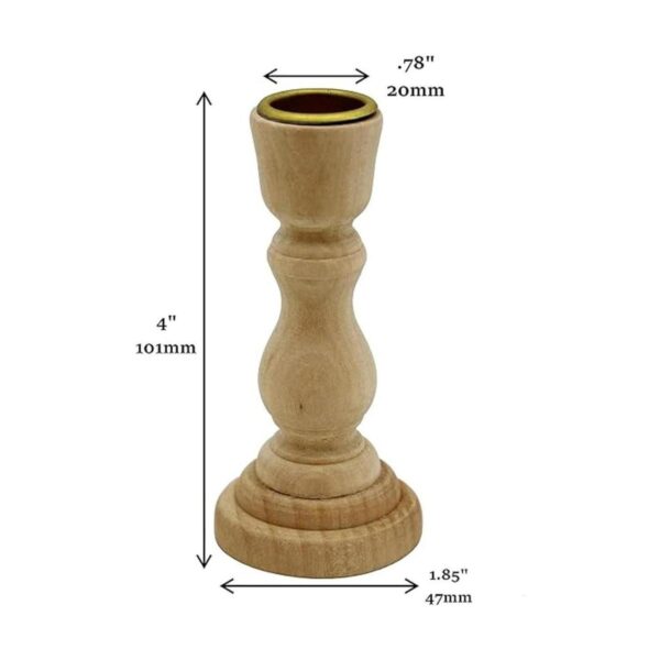 Candelabros de madera sin terminar de 4 pulgadas de alto_3