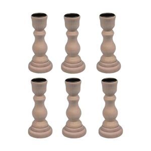 Candelabros de madera sin terminar de 4 pulgadas de alto_1