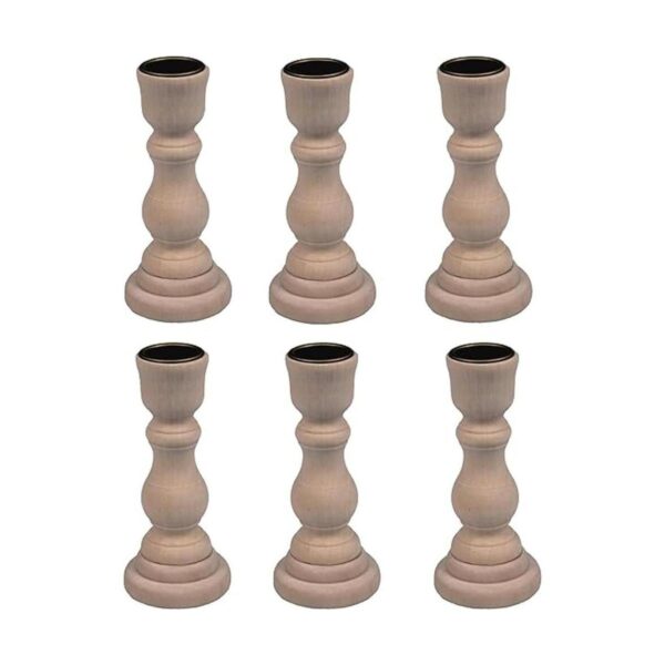 Candelabros de madera sin terminar de 4 pulgadas de alto_1