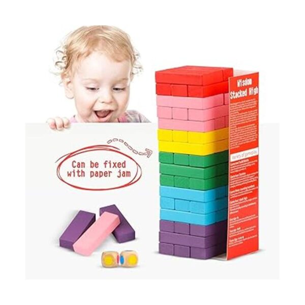 Canuan Juegos de apilamiento de bloques de madera 48_4