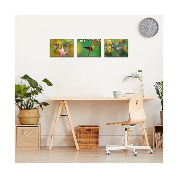 Canvbay Lienzo de 3 piezas con estampado de colibríes para_4