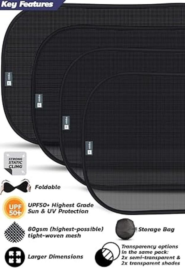 Car Window Shade XL 4Pack Extra Protective UPF 50_3