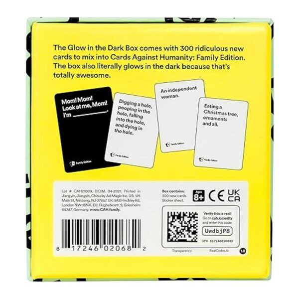 Cards Against Humanity Edición familiar caja que brilla_3