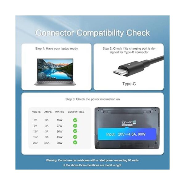 Cargador USB C de 90 W para cargador de laptop Dell_2