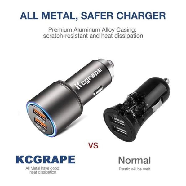 Cargador USB para coche 36 W adaptador de carga rápida_2