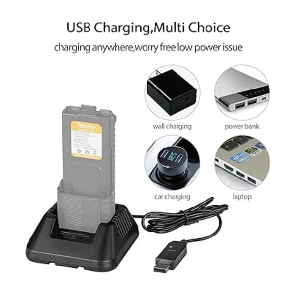 Cargador UV5R más cargador de cable USB con luz indicadora_4