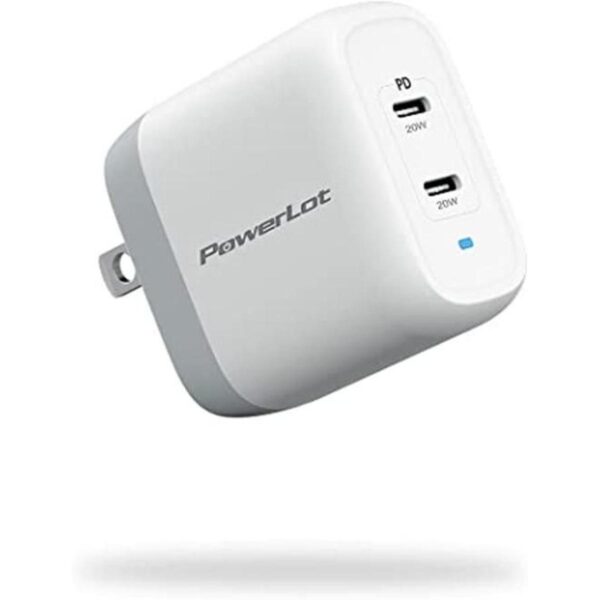 Cargador de pared USB C PowerLot PD3.0 de 2 puertos de 40_1