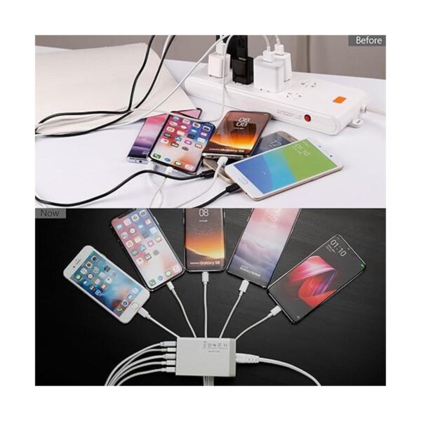 Cargador de pared USB de 5 puertos de escritorio de 40 W 8_2