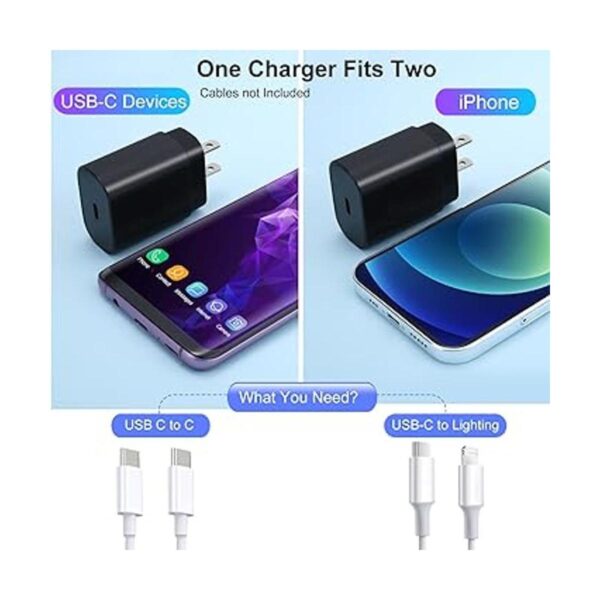 Cargador de pared USB C paquete de 2 bloques de carga_2
