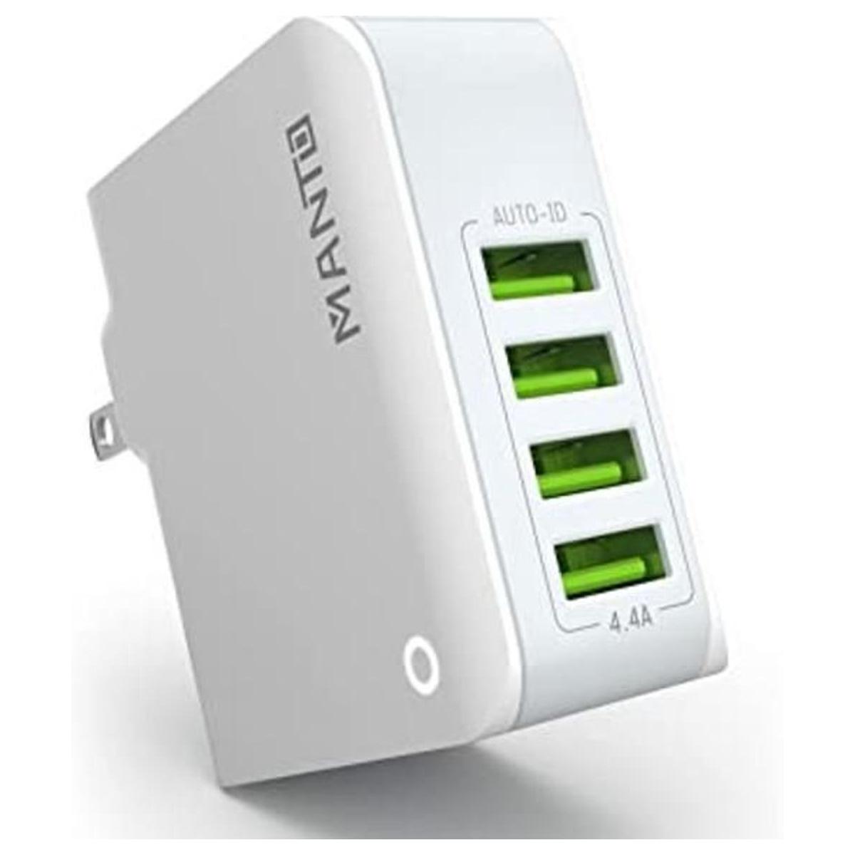 Cargador de pared USB múltiple MANTO 4.4A22W 4 puertos