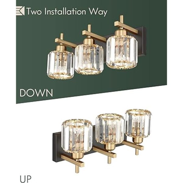 Cargifak Crystal Vanity Lights Modern 3Light Bathroom_3