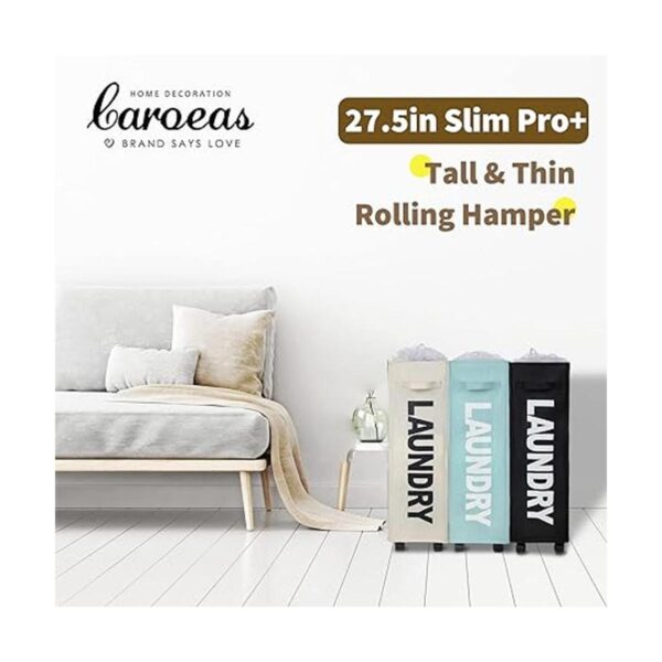 Caroeas Cesto de lavandería Slim Plus de 27.5 pulgadas