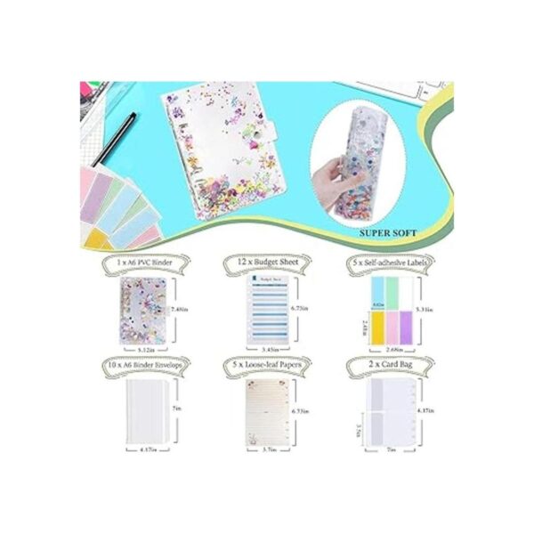 Carpeta de PVC A6 de 35 piezas con 10 bolsillos_3