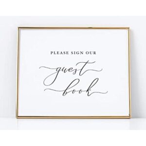 Cartel con texto en inglés Please Sign Our Guestbook Sign_1