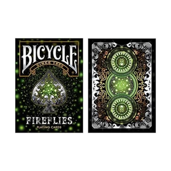 Cartas de juego de bicicleta con diseño de luciérnagas_2