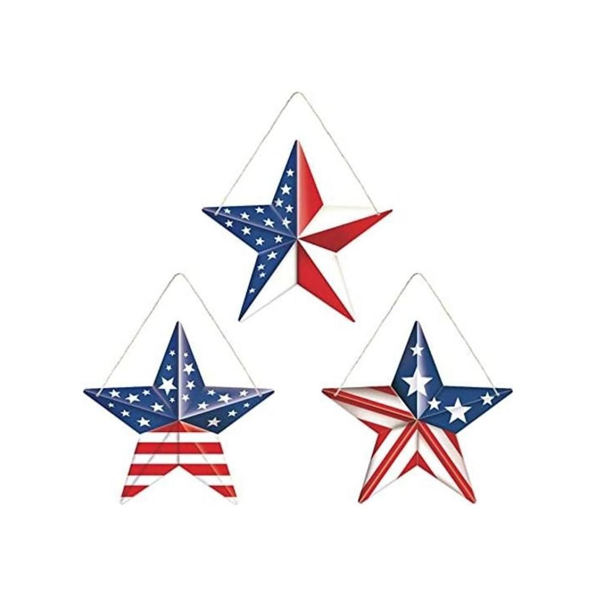 Cartel colgante de Navidad con estrellas patrióticas de