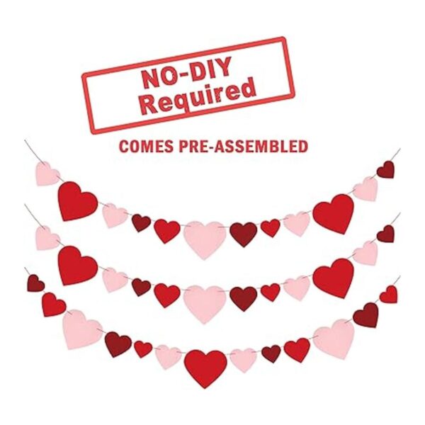 Cartel de corazón de San Valentín rojo de fieltro no_2